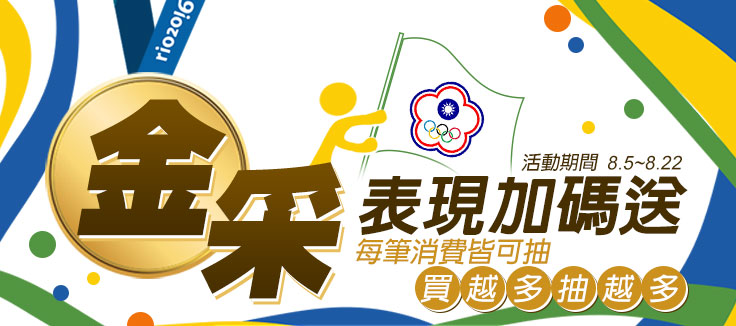 8.5~8.22活動期間消費即可抽