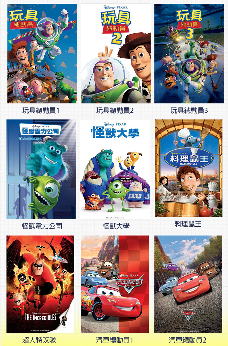 皮克斯動畫片單