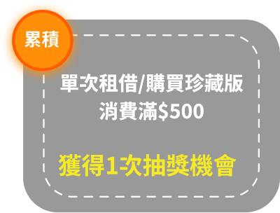 單次租借/購買珍藏版1次抽獎機會